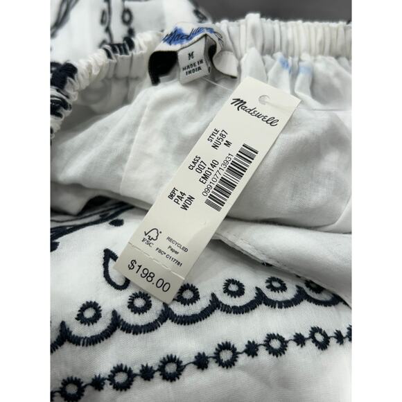 NWT Madewell Womens Embroidered Deep V-Neck Midi Dress Bandana White Size M - Picture 12 of 13
